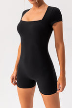 Load image into Gallery viewer, Square Neck Cap Sleeve Active Romper
