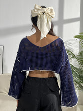 Load image into Gallery viewer, Contrast Patches Long Sleeve Cropped Knit Top
