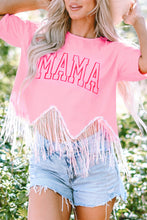 Load image into Gallery viewer, MAMA Sequin Fringe Round Neck T-Shirt
