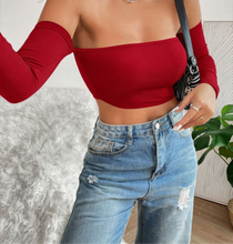 Load image into Gallery viewer, Off Shoulder Crop Top
