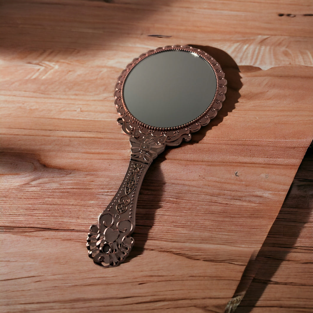 Vintage Handheld Mirror (Rose Gold)