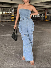 Load image into Gallery viewer, Denim Tube Jumpsuit
