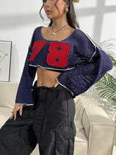 Load image into Gallery viewer, Contrast Patches Long Sleeve Cropped Knit Top
