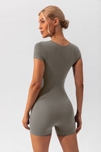 Load image into Gallery viewer, Square Neck Cap Sleeve Active Romper
