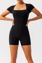 Load image into Gallery viewer, Square Neck Cap Sleeve Active Romper
